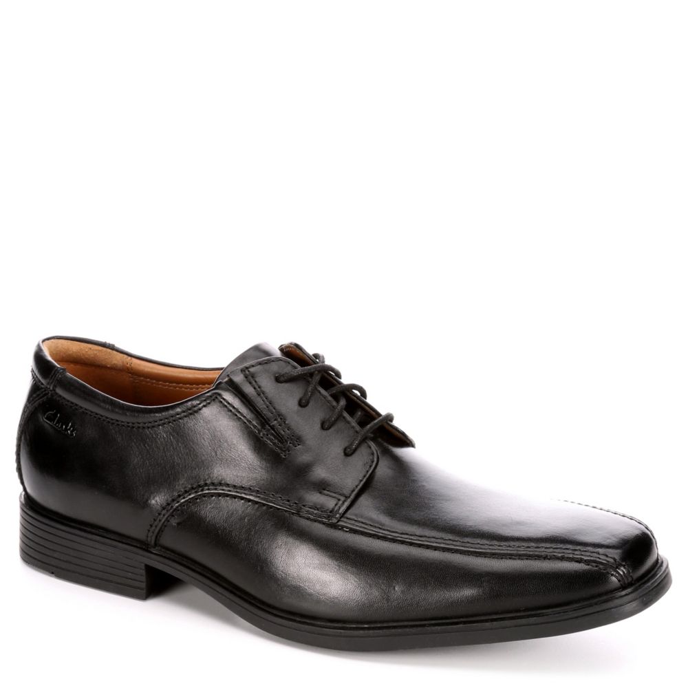 CLARKS Mens Tilden Walk Bike Toe Oxford - BLACK