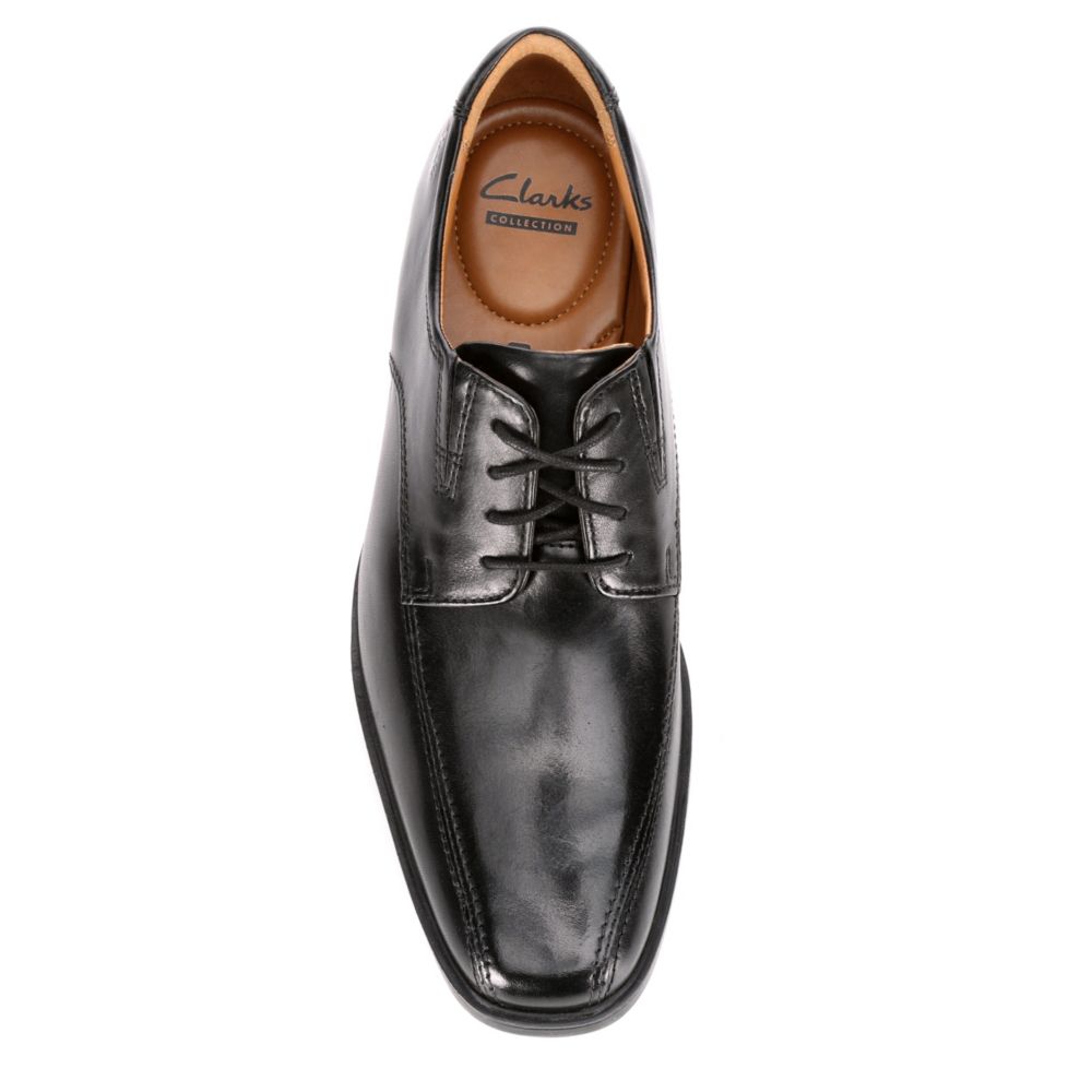CLARKS Mens Tilden Walk Bike Toe Oxford - BLACK