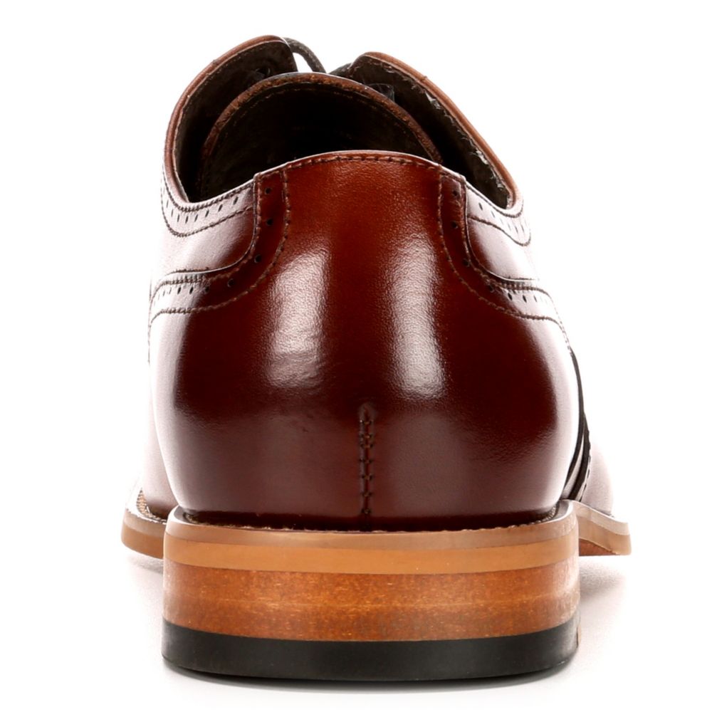 STACY ADAMS Mens Dunbar Wingtip Oxford - COGNAC