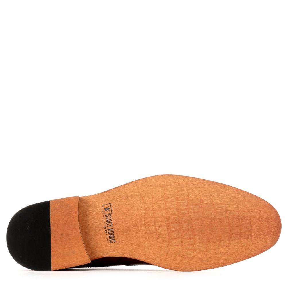 STACY ADAMS Mens Dunbar Wingtip Oxford - COGNAC