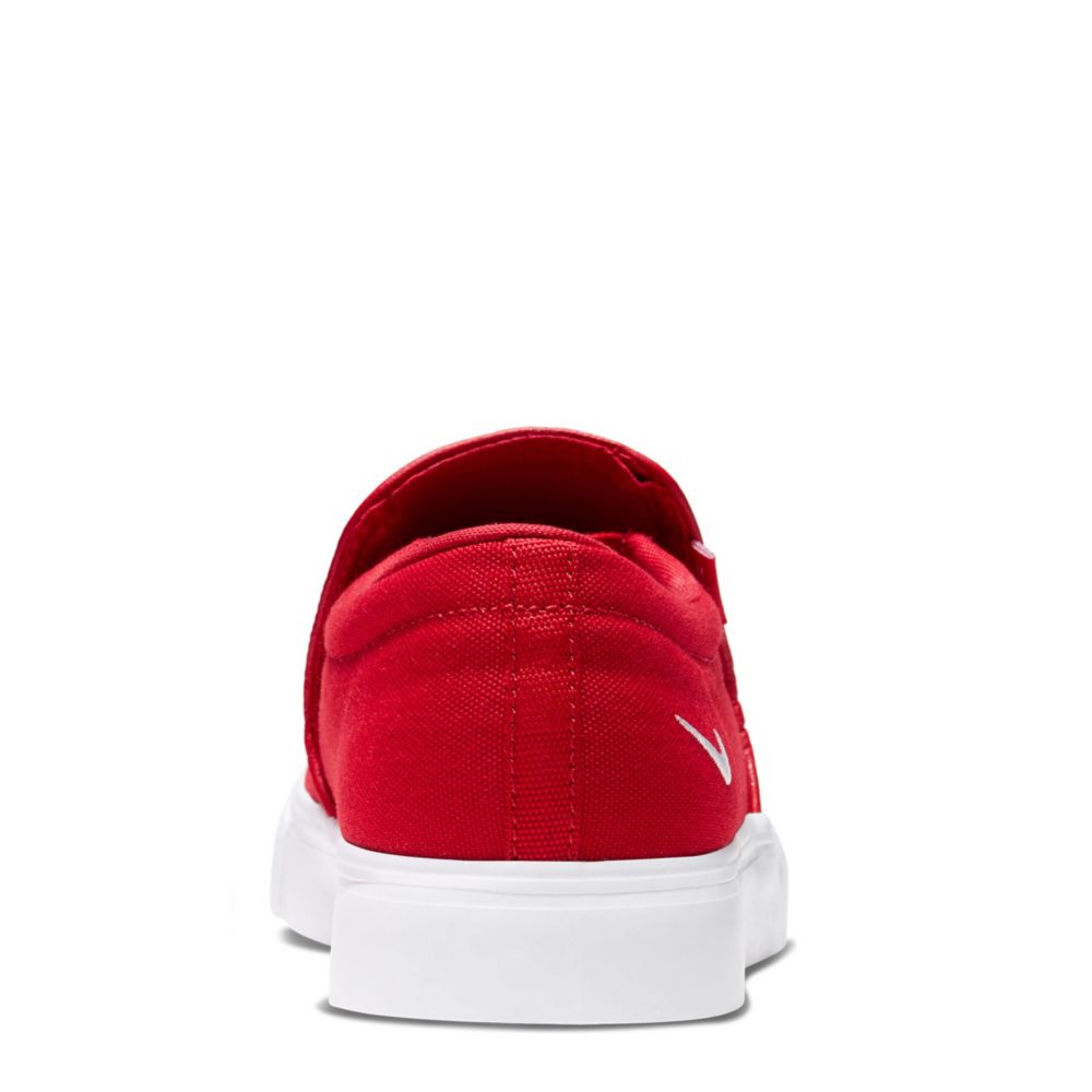 red nike slip on
