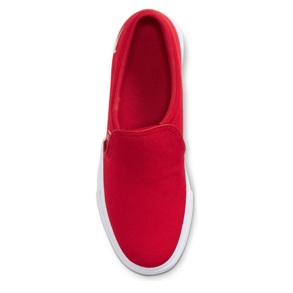 red nike slip on sneakers