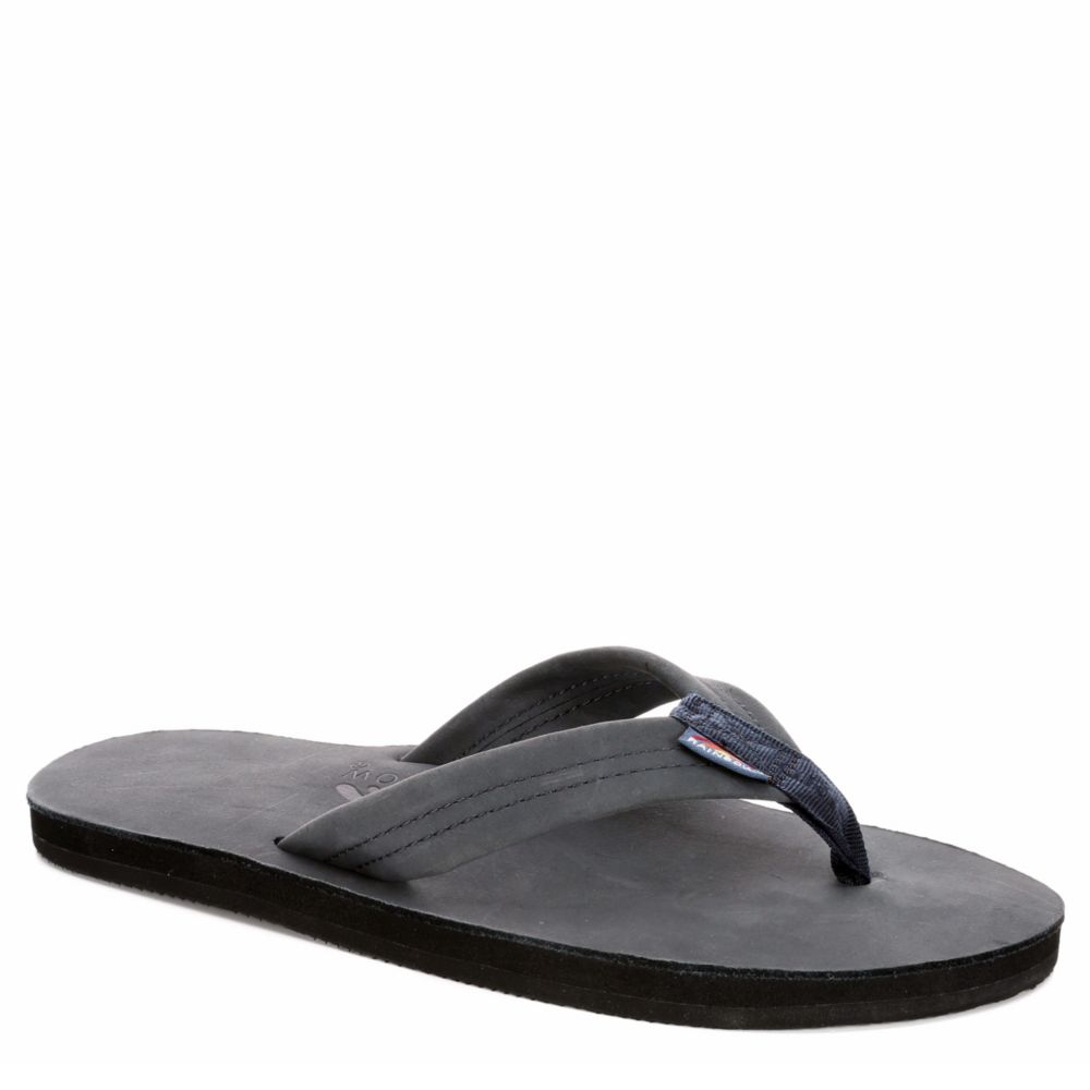 mens grey rainbow flip flops