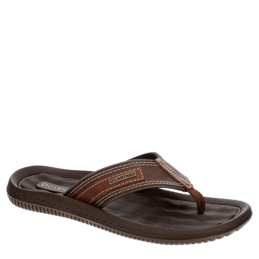 brown flip flop sandals