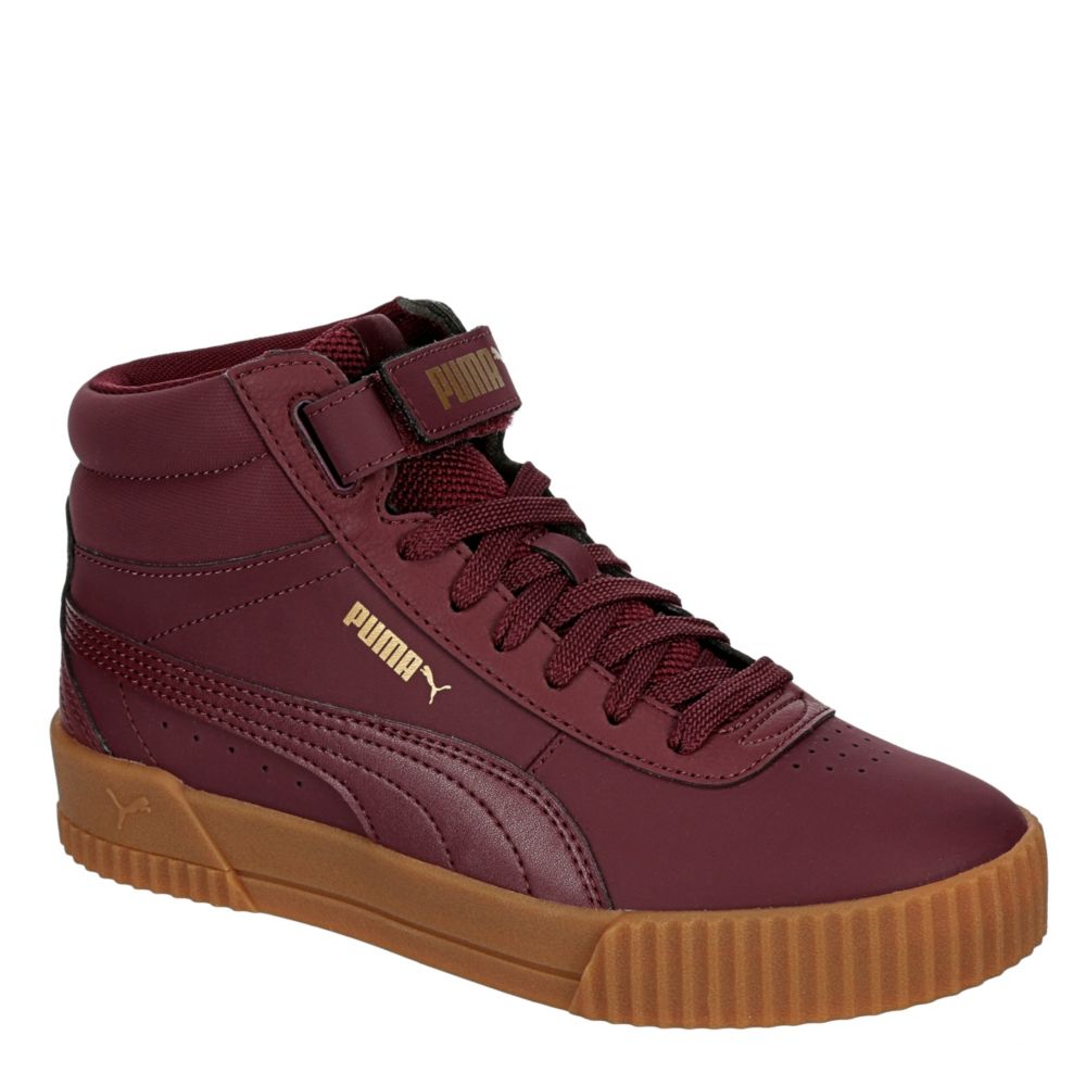 Burgundy Puma Womens Carina Mid Sneaker | Athletic | Off Broadway Shoes