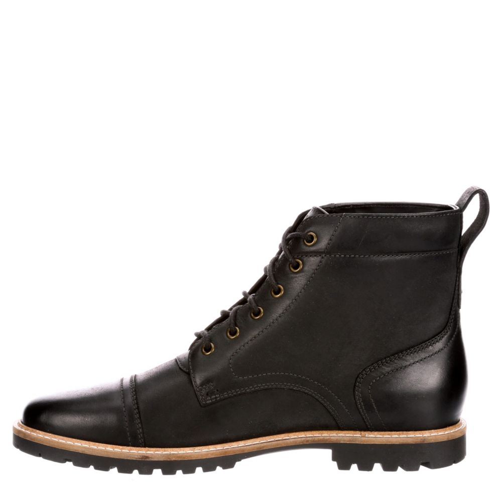 COLE HAAN Mens Nathan Cap Toe Casual Boot - BLACK