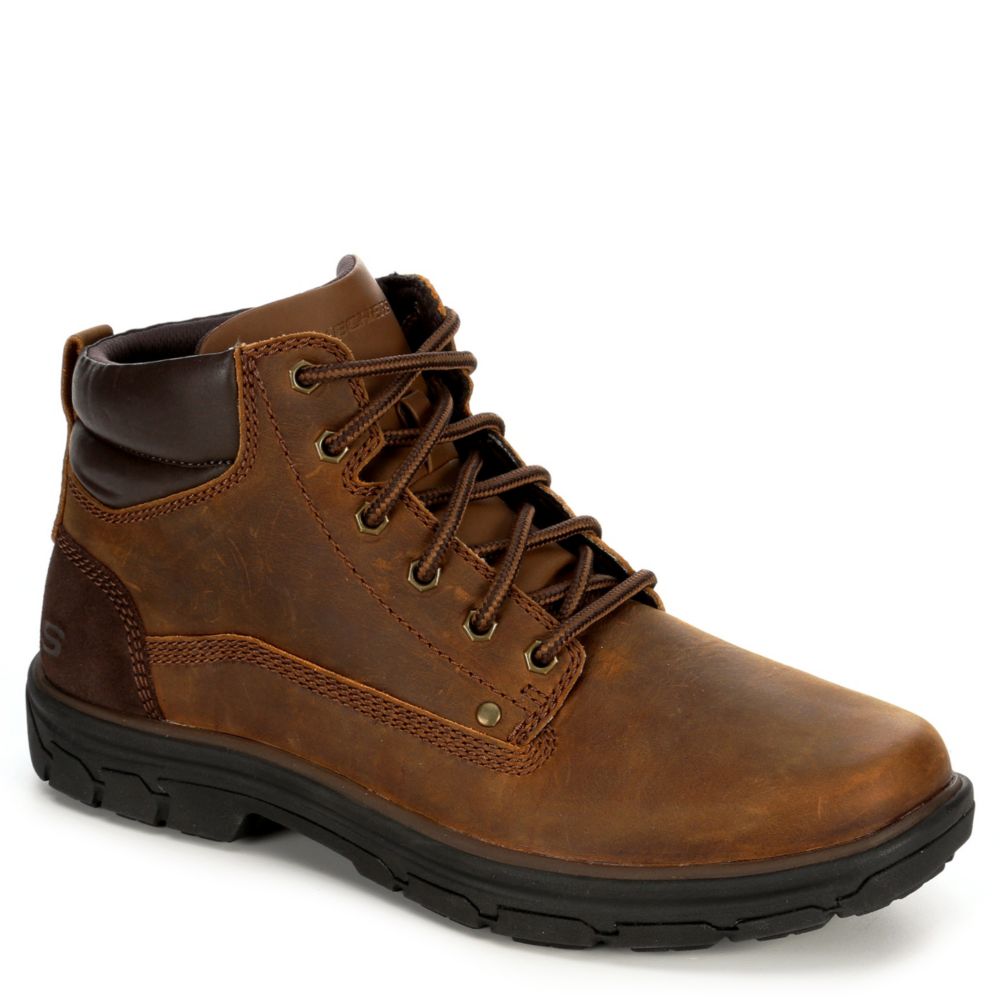 Segment-garnet Leather Casual Boot 