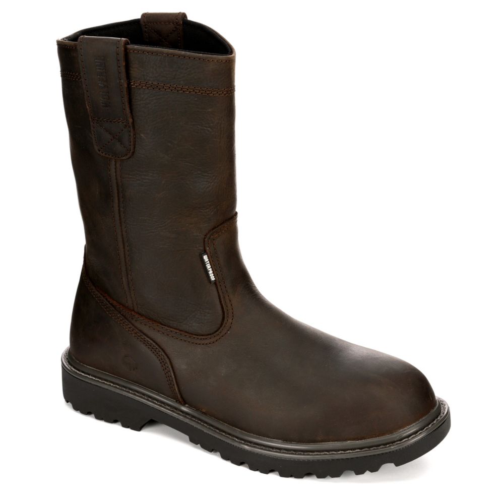WOLVERINE Mens Floor Hand Work Safety Boot - DARK BROWN