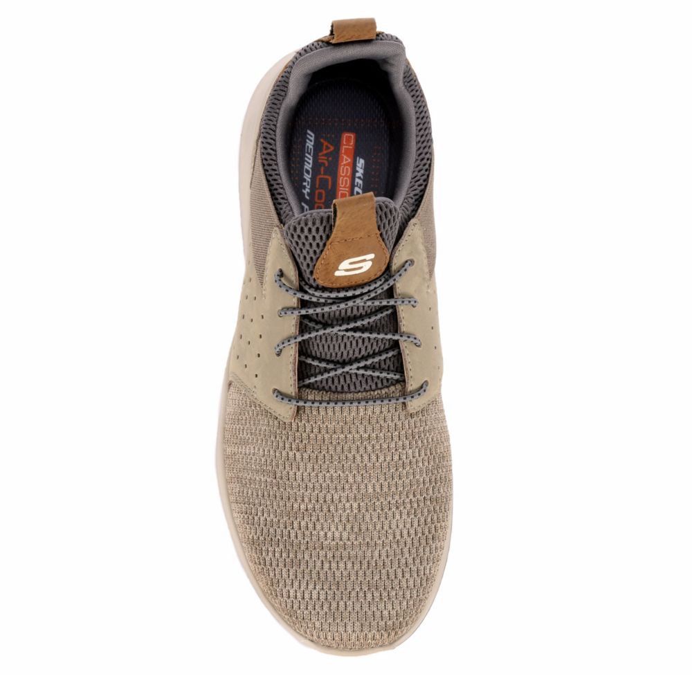 Skechers Mens Delson Camden Air Cooled Memory Foam Sneaker Taupe