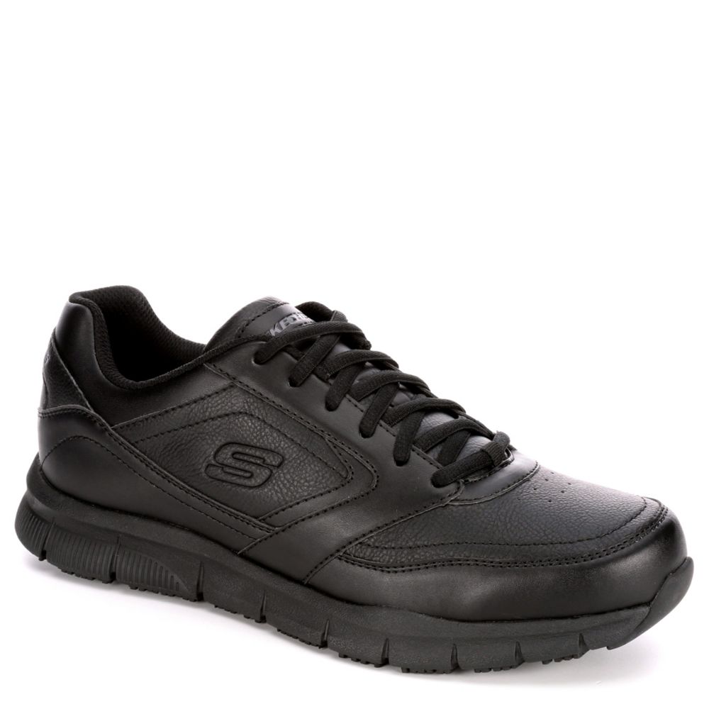 skechers black shoes for work