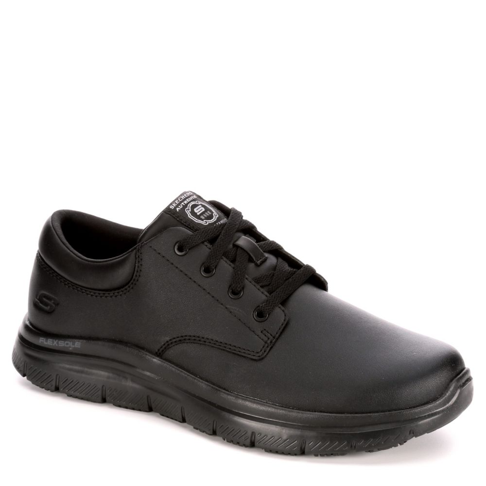 skechers men's flex advantage black work shoe