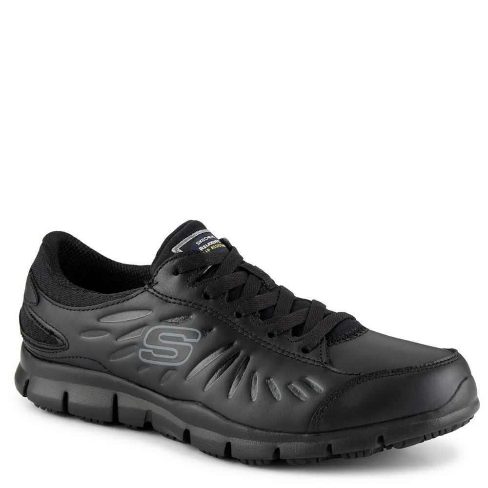 skechers black work shoes