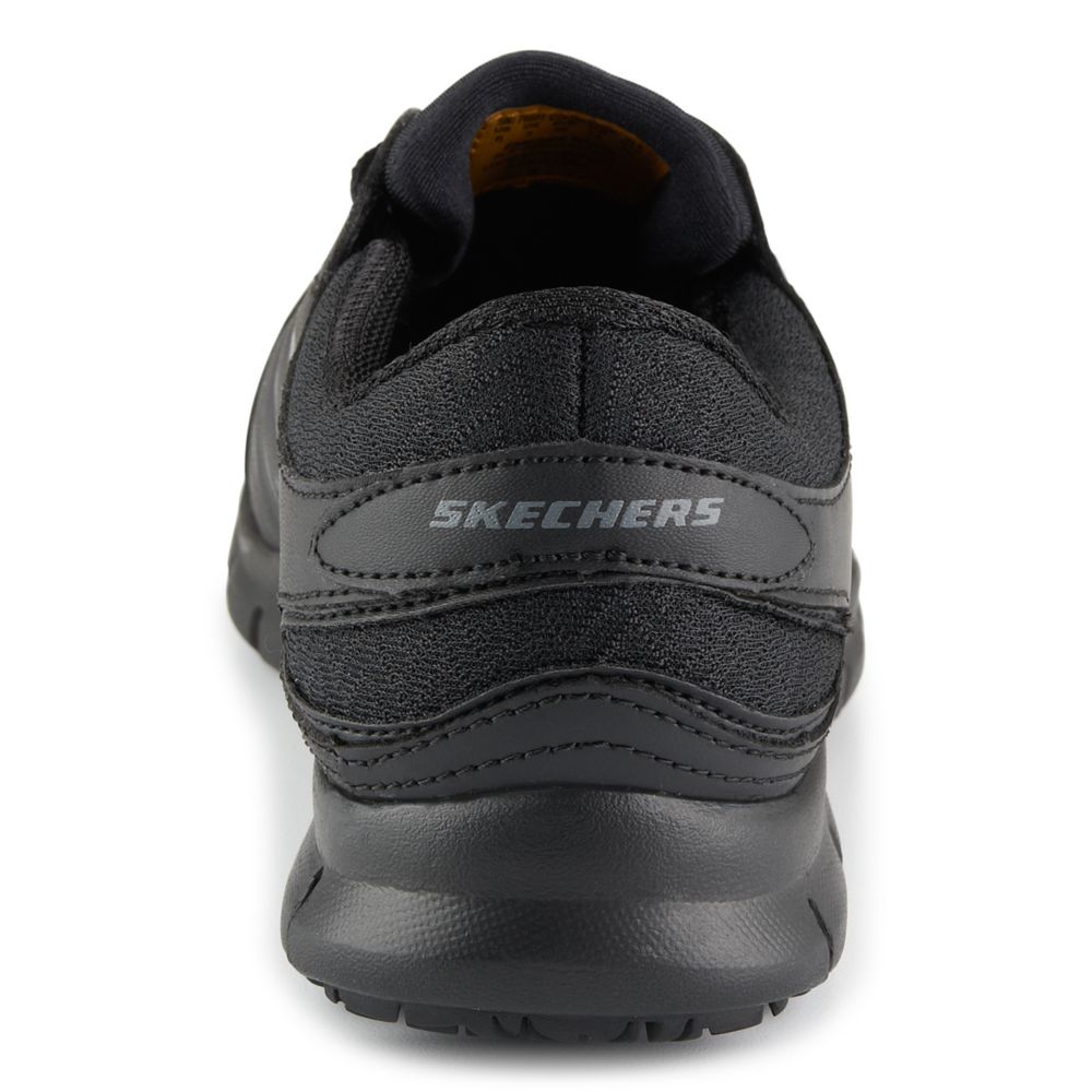 SKECHERS Womens Eldred Work Shoe - BLACK
