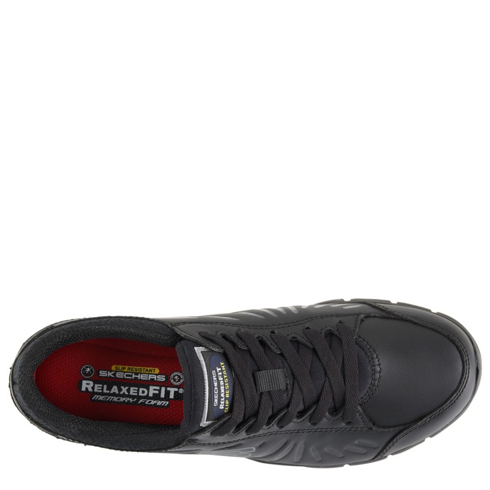 SKECHERS Womens Eldred Work Shoe - BLACK
