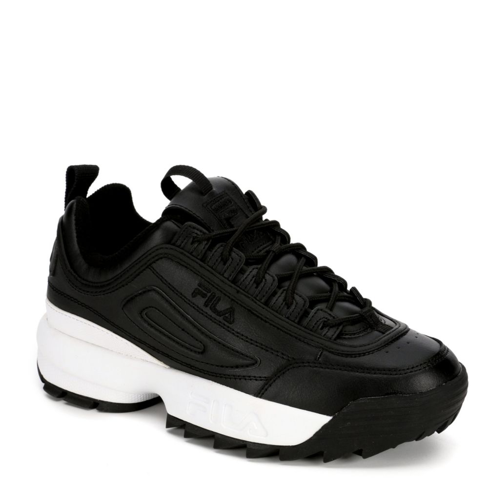 fila disruptor ii premium black & white leather shoes
