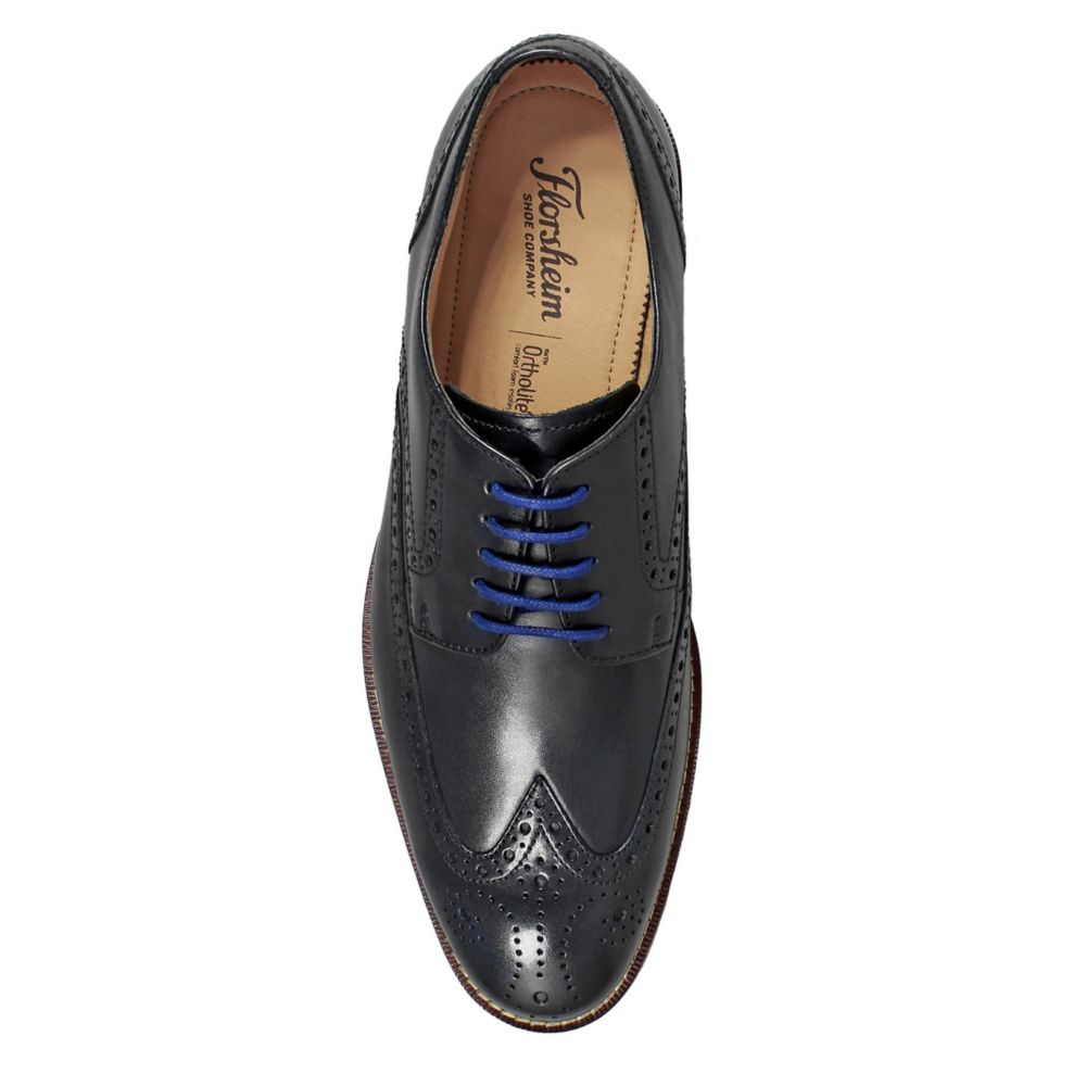 FLORSHEIM Mens Salerno Wingtip Oxford - BLACK
