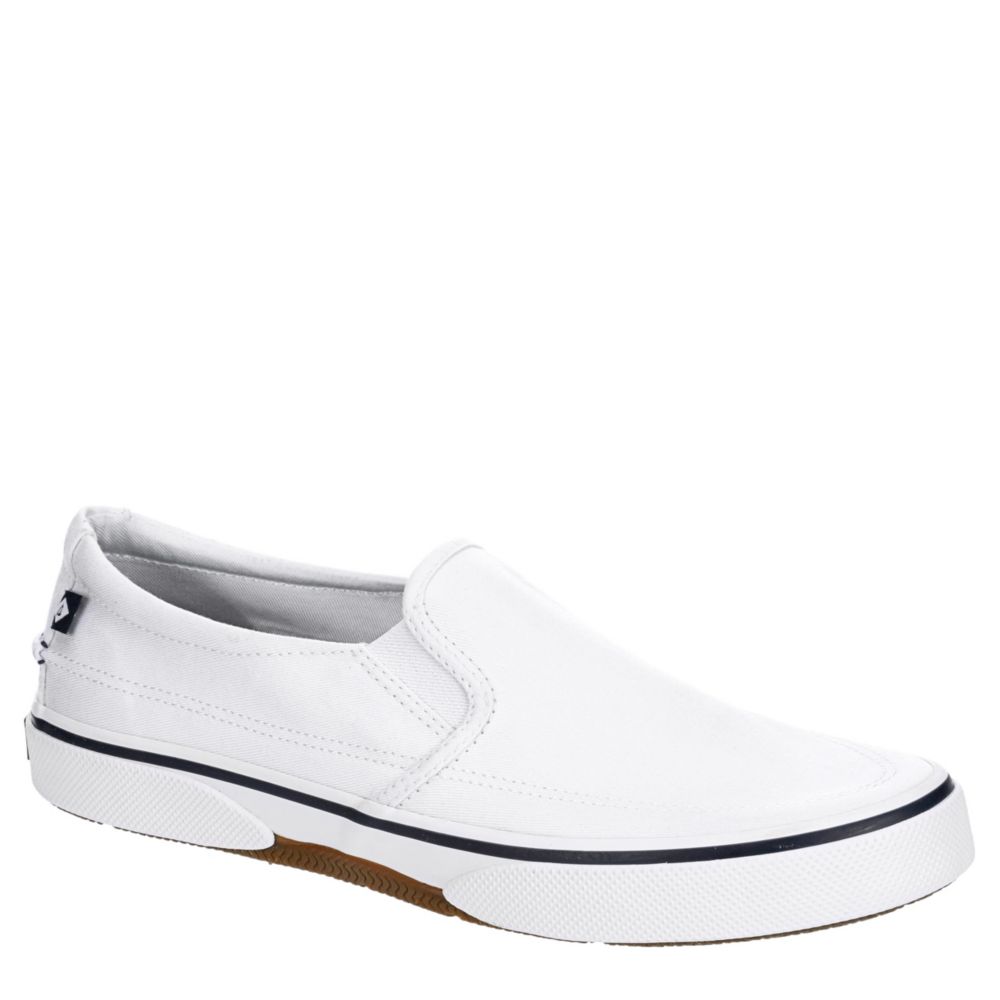 white canvas sperrys