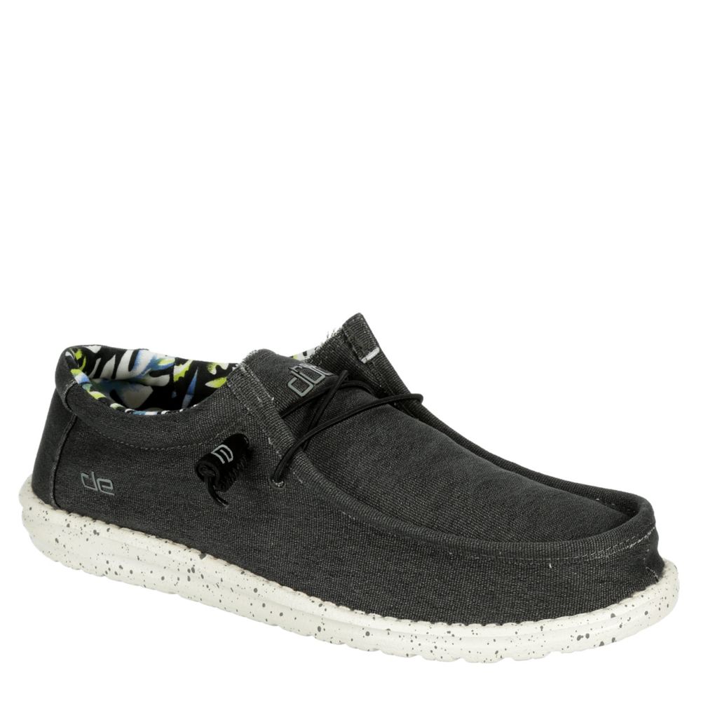 black fabric sneakers