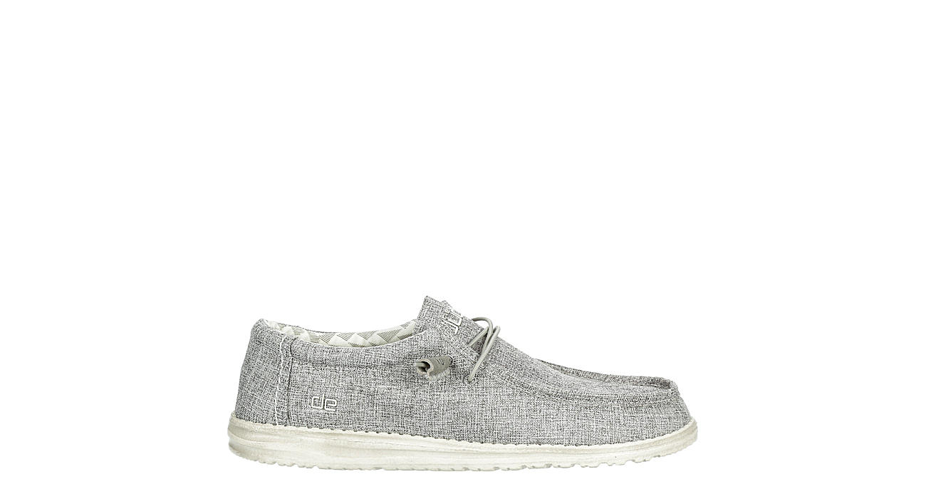 Grey Hey Dude Mens Wally Linen Iron Fabric Shoe | Casual | Off Broadway Shoes