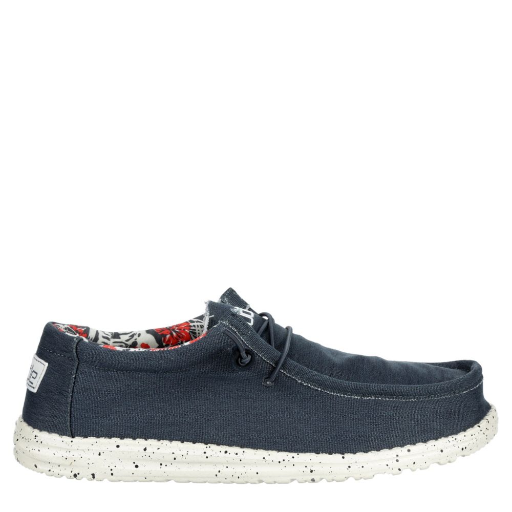 Mens Wally Stretch Blue Fabric Shoe