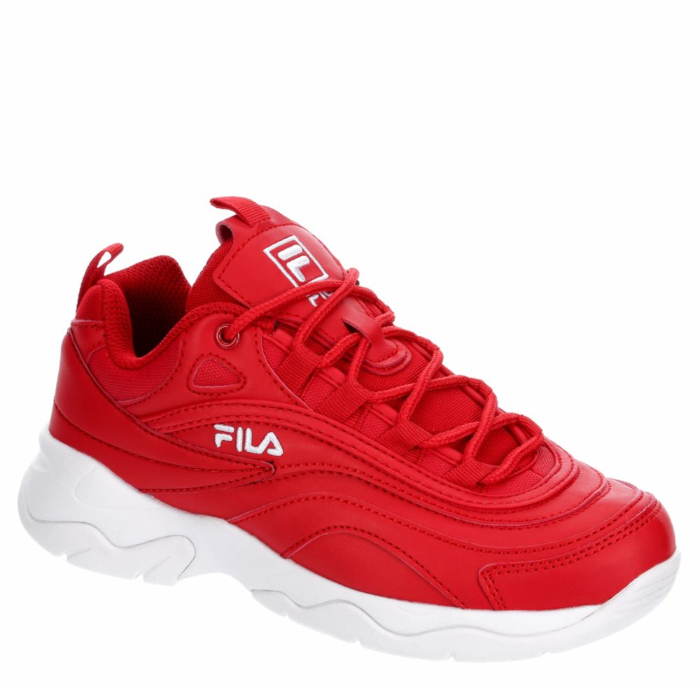 womens red fila trainers