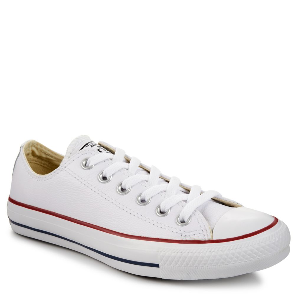 white leather converse sneakers