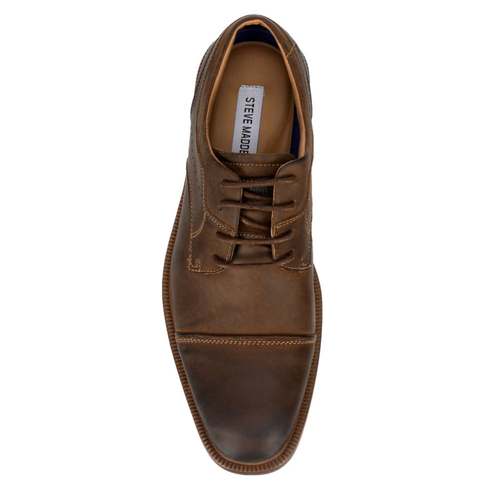 STEVE MADDEN Mens Kanton Cap Toe Oxford - COFFEE