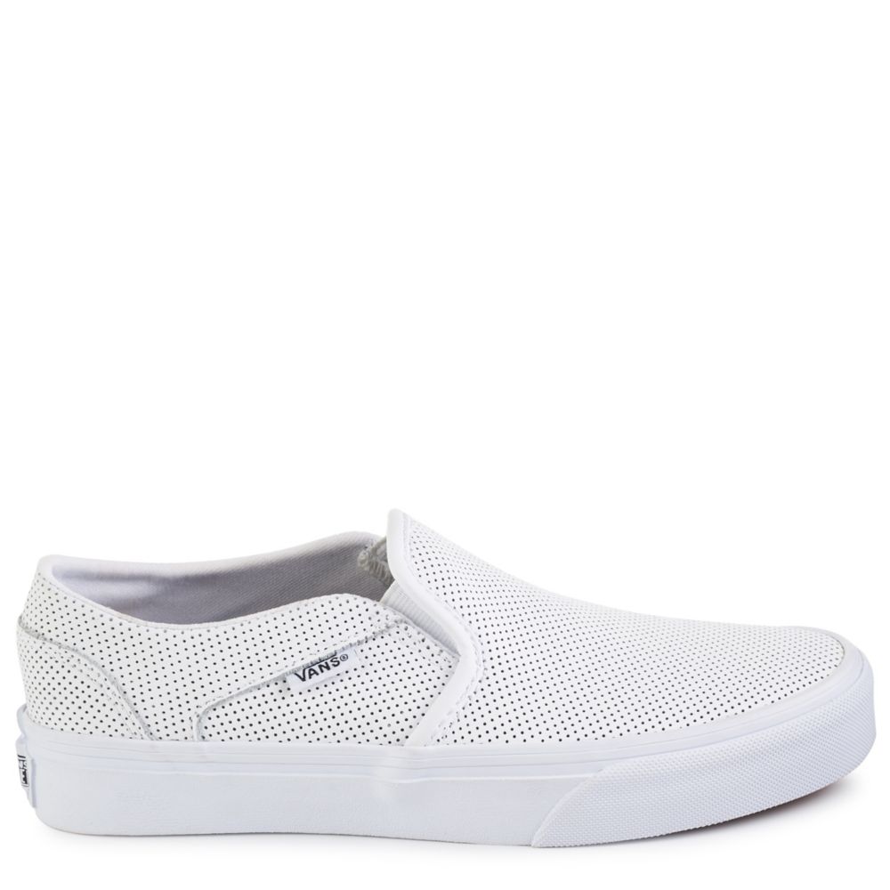 vans asher perforated white