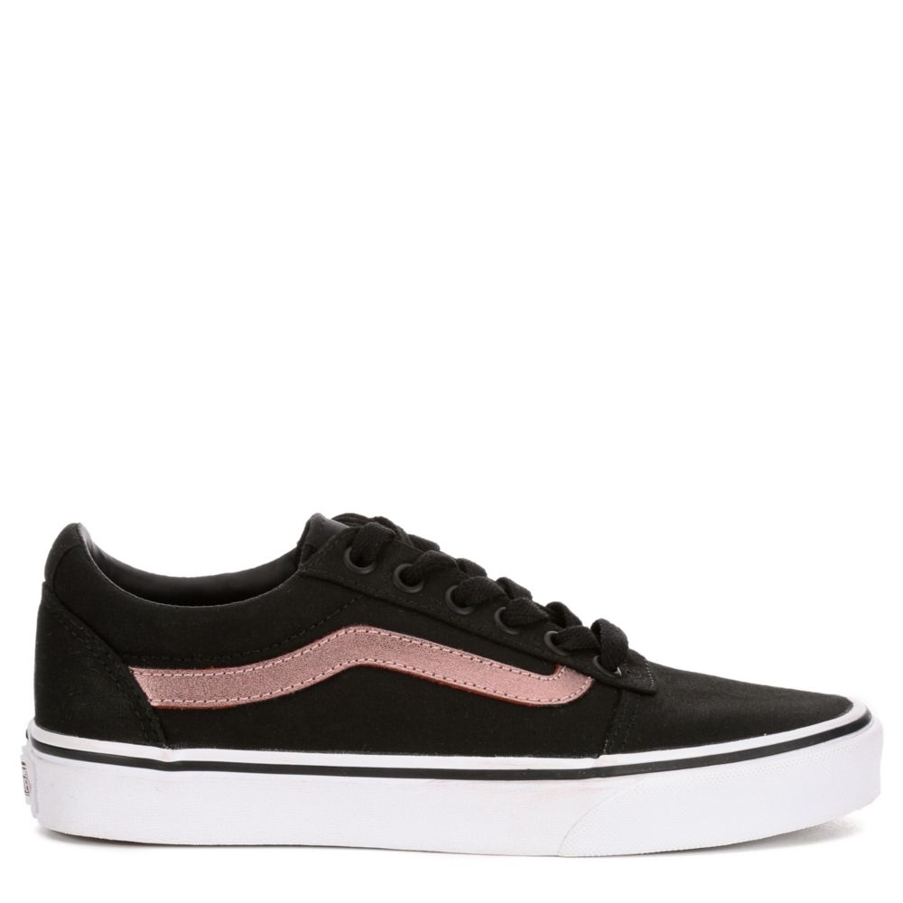 rose gold and black vans