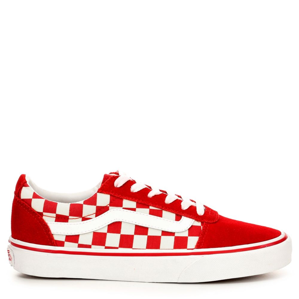 womens red vans slip ons