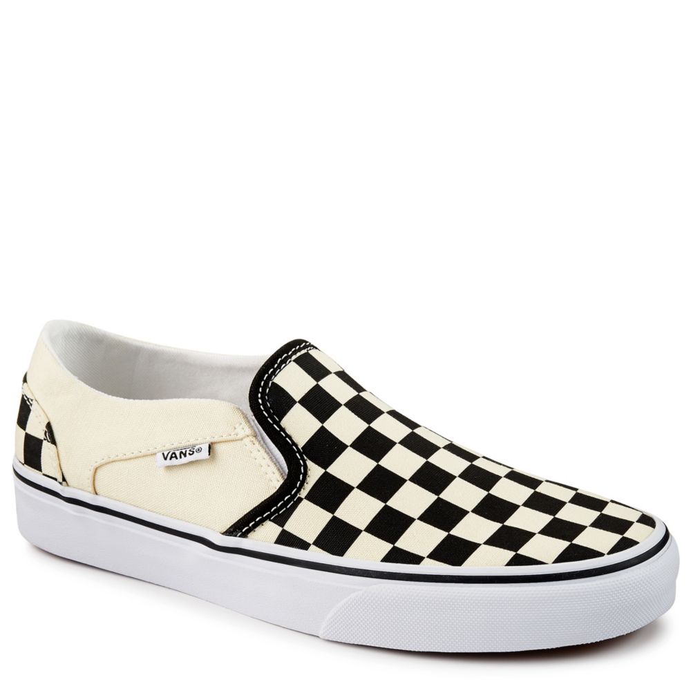 womens checkered van slip ons