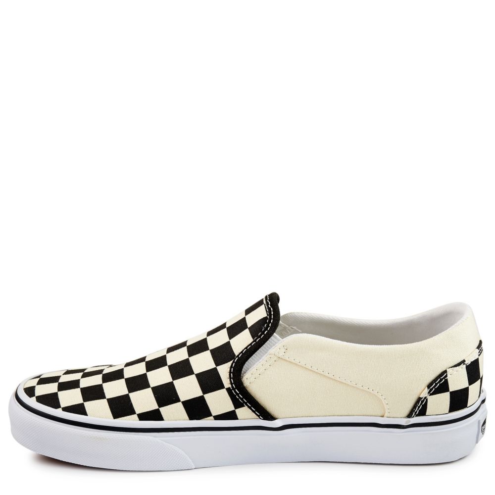 Checkered Womenâs Vans Asher Slip On Sneakers | Off Broadway Shoes