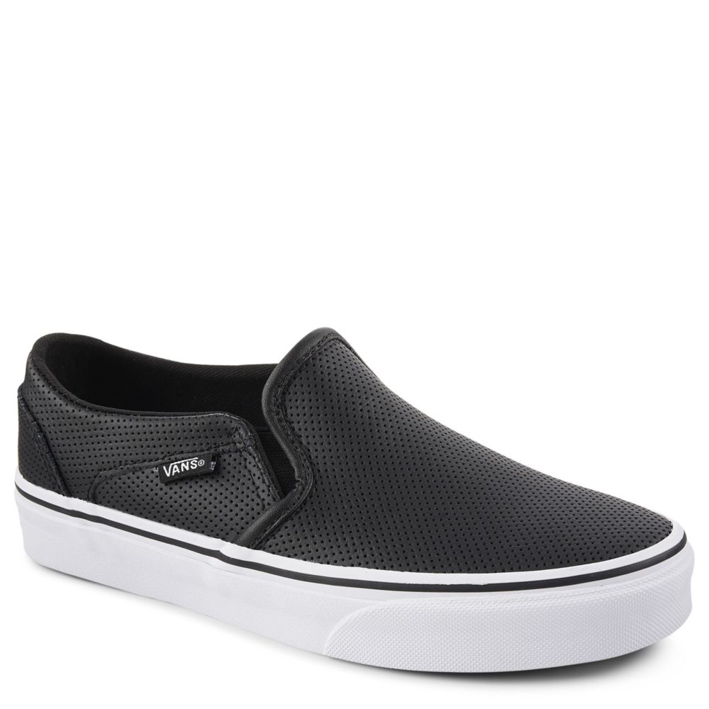 vans black womens slip ons