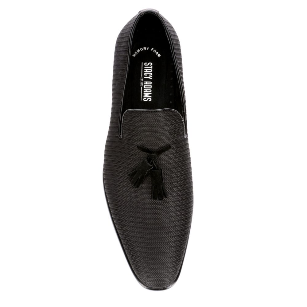 STACY ADAMS Mens Tazewell Slip On Shoe - BLACK