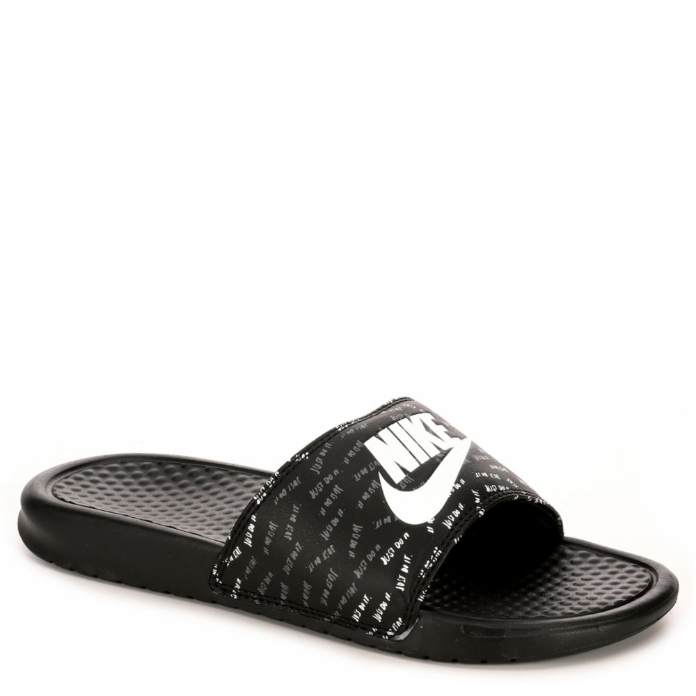 nike benassi slides women's black