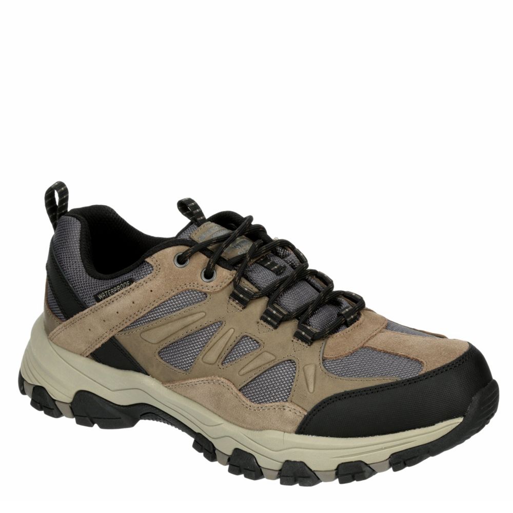 Tan Skechers Mens Selmen Enago Relaxed Fit Memory Foam Hiking