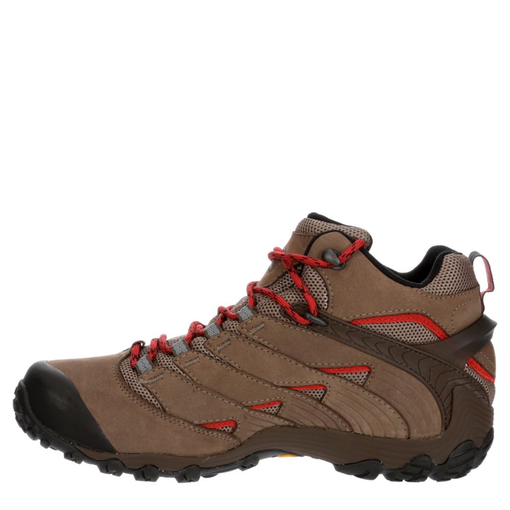 MERRELL Mens Chameleon 7 Mid Waterproof Hiking Boot - BROWN
