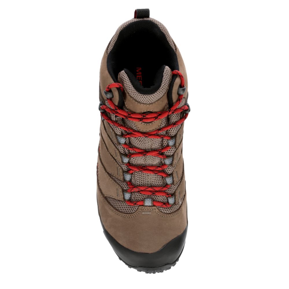 MERRELL Mens Chameleon 7 Mid Waterproof Hiking Boot - BROWN