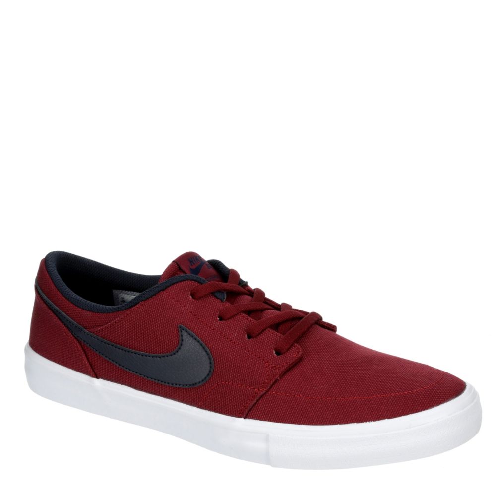 NIKE Mens Sb Portmore Solarsoft Sneaker - BURGUNDY
