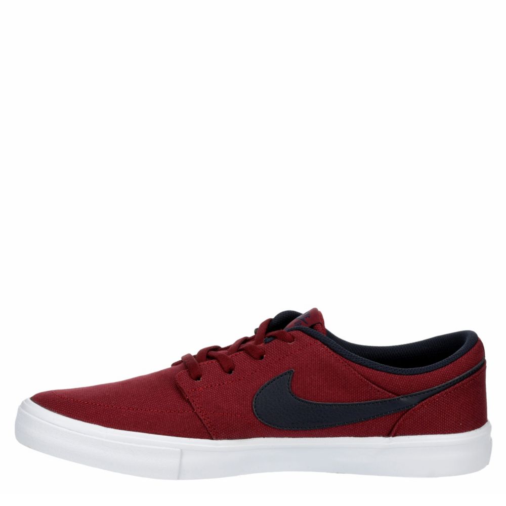 NIKE Mens Sb Portmore Solarsoft Sneaker - BURGUNDY