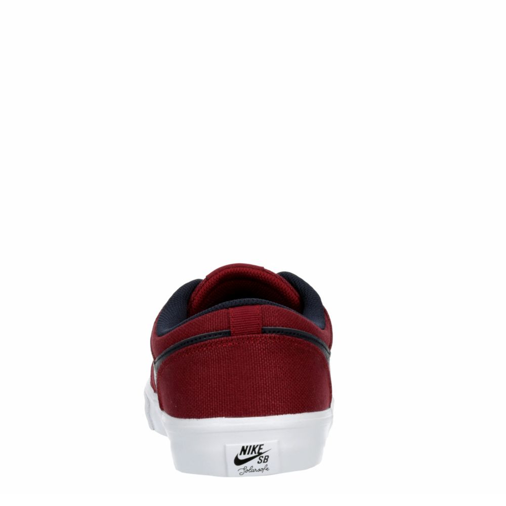 NIKE Mens Sb Portmore Solarsoft Sneaker - BURGUNDY