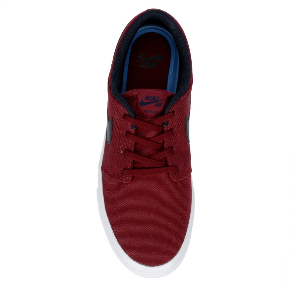 NIKE Mens Sb Portmore Solarsoft Sneaker - BURGUNDY