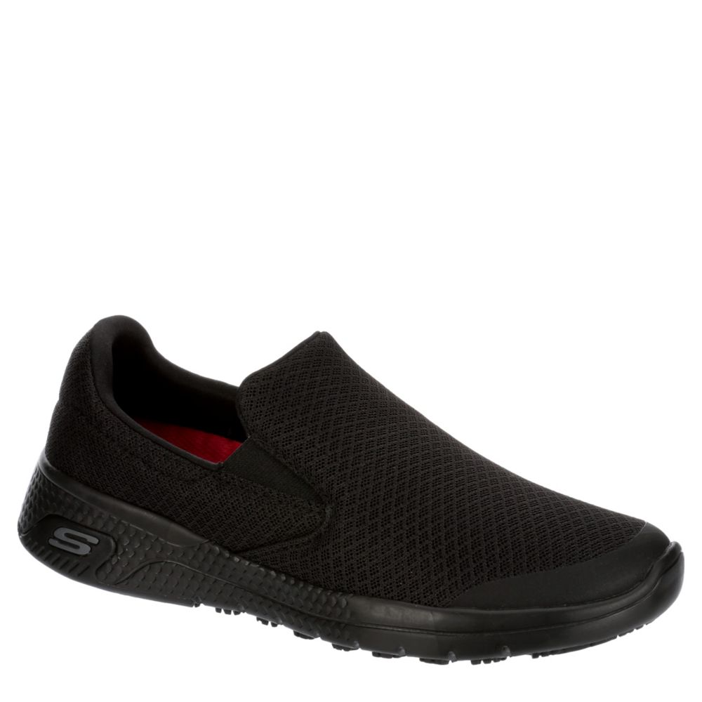 black slip on skechers womens