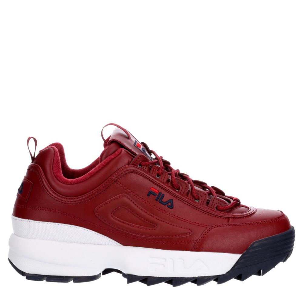 fila disruptor low velvet wmn burgundy red