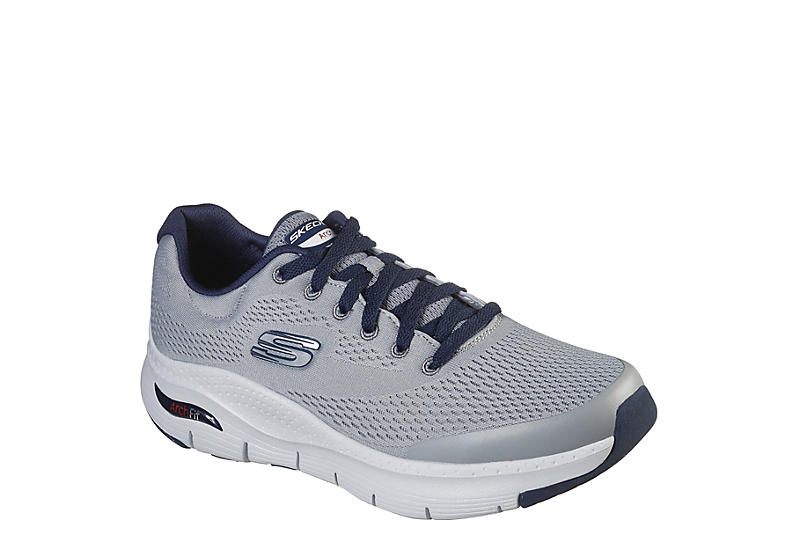 Grey Skechers Mens Arch Fit Sneaker | Athletic | Off Broadway Shoes