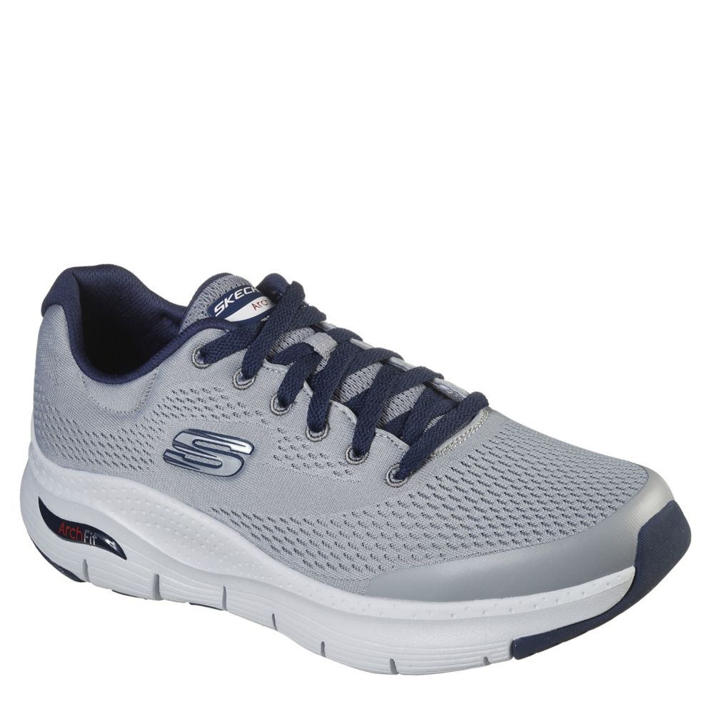 Grey Skechers Mens Arch Fit Sneaker | Athletic | Off Broadway Shoes