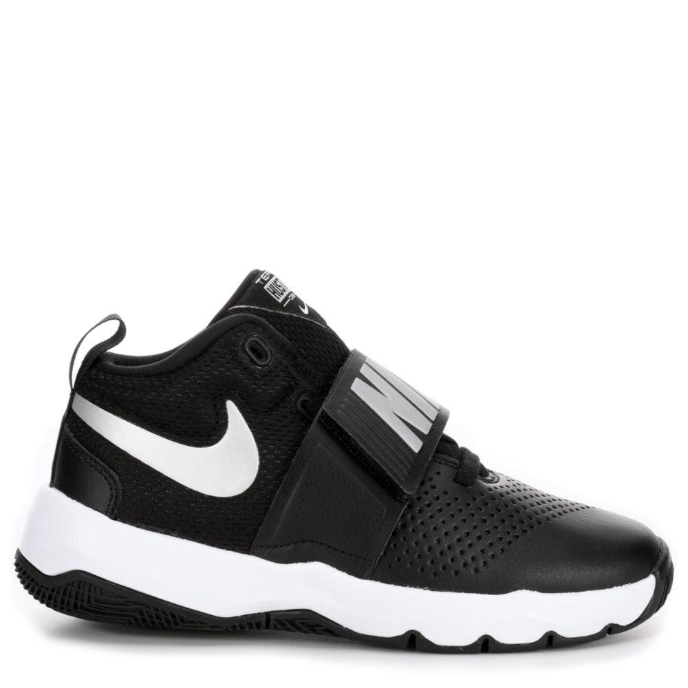 Black Nike Girls Team Hustle D8 Basketball Shoe Athletic Off