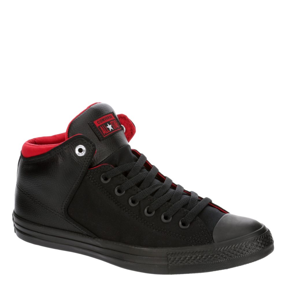 mens red and black converse