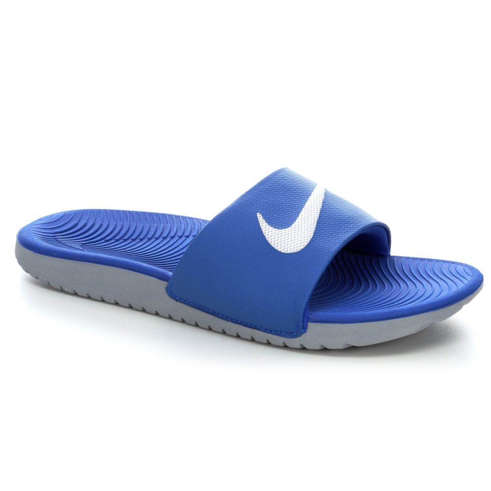 all blue nike slides