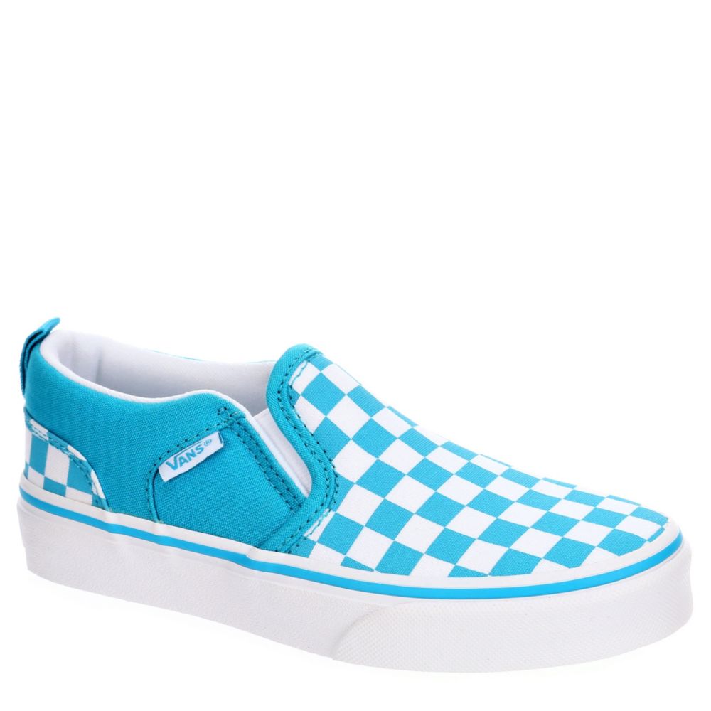 aqua checkered vans